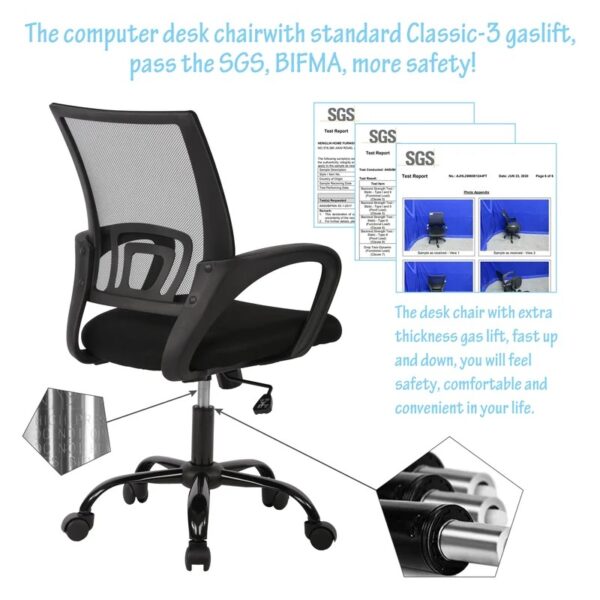 Ergonomic Mesh Office Task Chair with adjustable seat height, tilt, and breathable backrest for comfort and support during extended work hours.