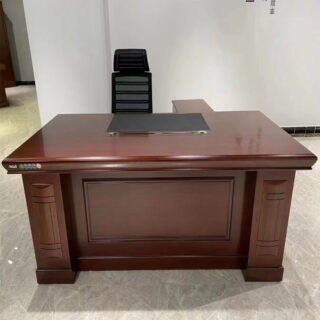 1.6 Meters Administrative Mahogany Boss Desk with spacious work surface and polished wood finish, designed for executive offices.