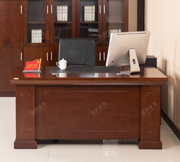 A sleek and modern 1600mm Executive President writing office desk designed for a professional workspace, featuring a spacious work surface and elegant wooden finish.