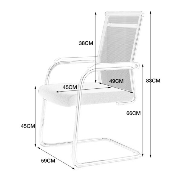 Ergonomic Breathable Visitor Office Chair with mesh backrest, providing excellent lumbar support and comfort for visitors in any professional setting.