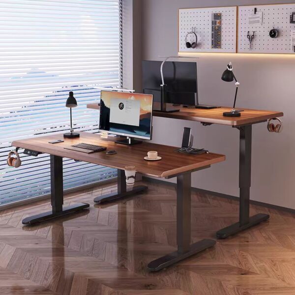 1200mm Electric Height Adjustable Office Desk with modern design and electric lift mechanism for smooth height adjustments.