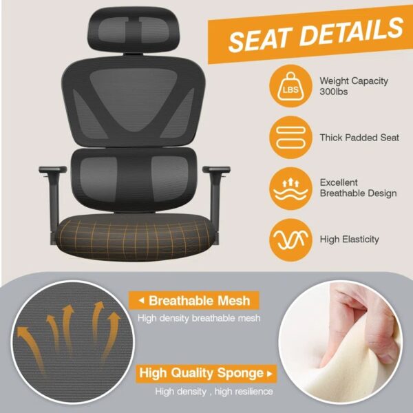 Orthopedic High Back Reclining Mesh Chair with ergonomic design, breathable mesh back, adjustable height, and reclining feature for enhanced comfort and support.