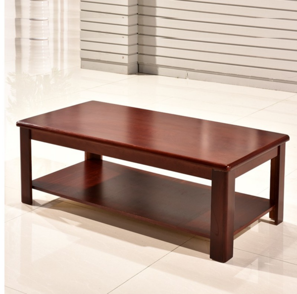 Solid Wood Office Reception Coffee Table with a spacious surface, crafted from high-quality wood, offering a stylish and functional addition to any office setting.