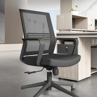 Ergonomic Mesh Sleek Office Chair with breathable mesh backrest, adjustable seat height, and tilt mechanism for comfort and support in any office setting.