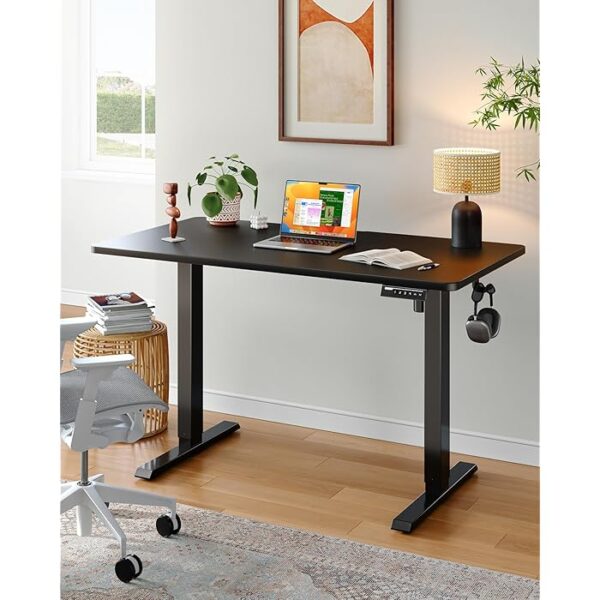 120cm Electric Adjustable Computer Desk with electric height adjustment, spacious tabletop, and sleek modern design for a comfortable and ergonomic workspace.