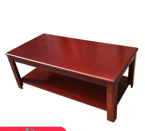 Wooden Rectangular Center Coffee Table with a warm finish, ideal for placing drinks, books, or decorative items in the living room.