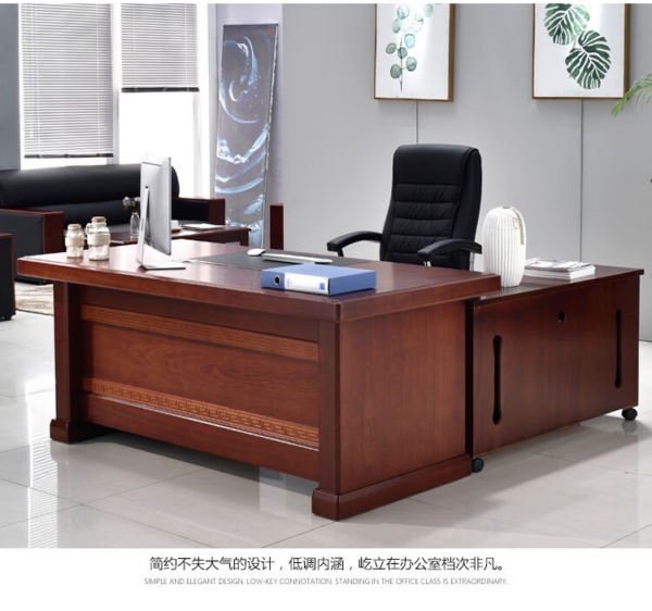 140cm L-Shaped Chairman’s Executive Desk with modern design, offering ample workspace and storage solutions.