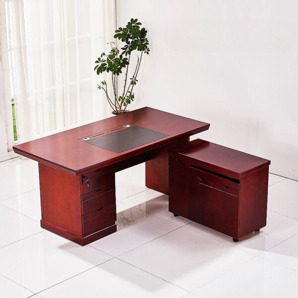 1.4 Meters L-Fashion Executive Desk with L-shaped configuration and mahogany finish.