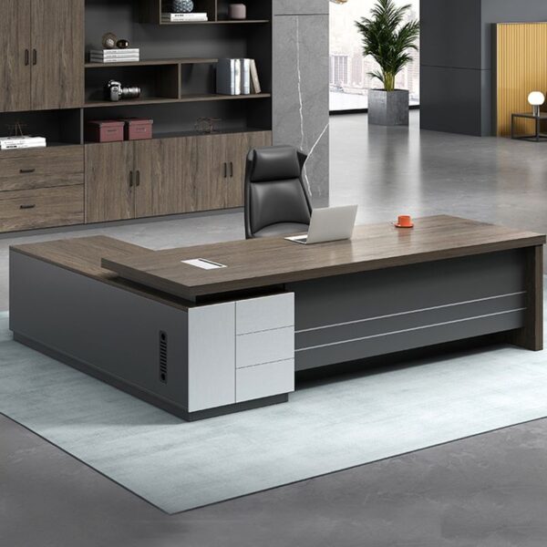 1600mm L-Fashioned Modern Executive Desk with spacious work surface, sleek design, and ample storage options for a professional office setting.