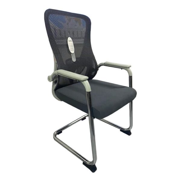 Ergonomic Mesh Visitor Waiting Chair with breathable mesh back and padded seat for comfort.