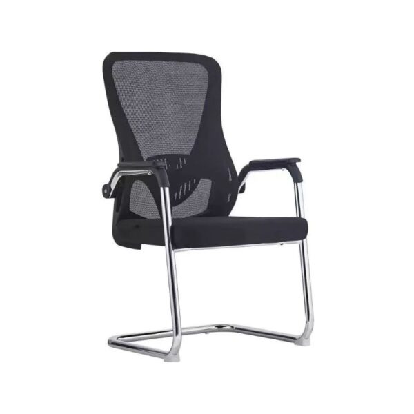 Ergonomic Mesh Visitor Waiting Chair with breathable mesh back and padded seat for comfort.