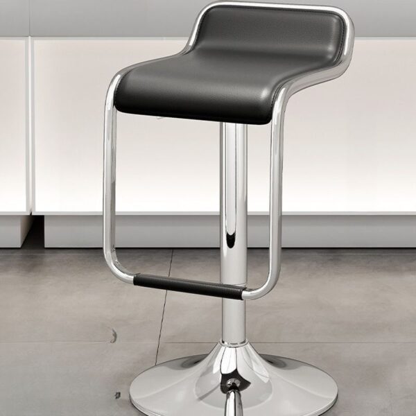 Adjustable Leather Footrest Barstool with sleek design and swivel function for modern home or bar use.