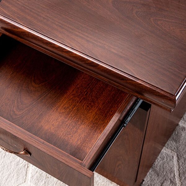 140cm Executive Mahogany Writing Desk featuring a spacious writing surface and stylish storage drawers, crafted from rich mahogany wood.