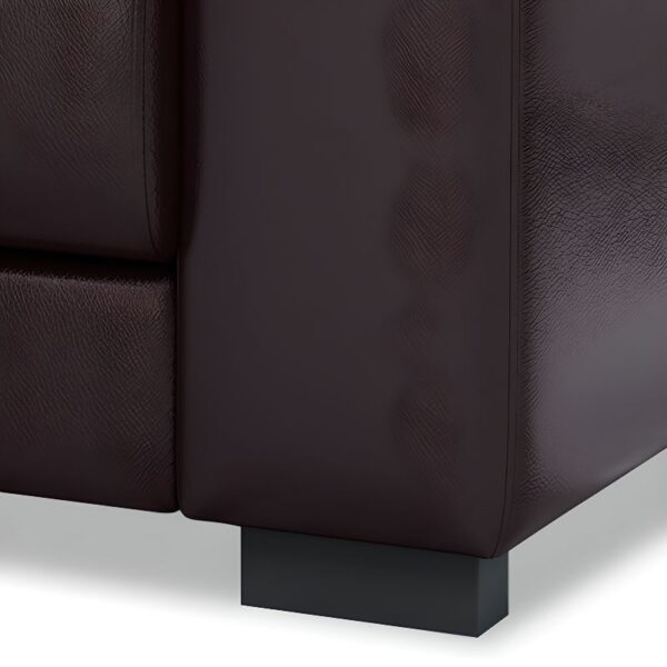 5-Seater Black Leather Office Sofa Set with modern design, offering comfortable seating and sleek leather upholstery.