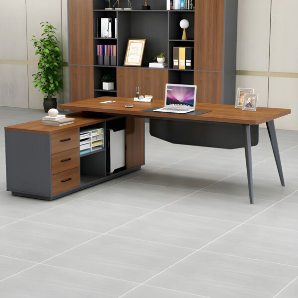 Modern Computer Writing Office Desk with sleek design, spacious surface, and built-in storage for an organized workspace.