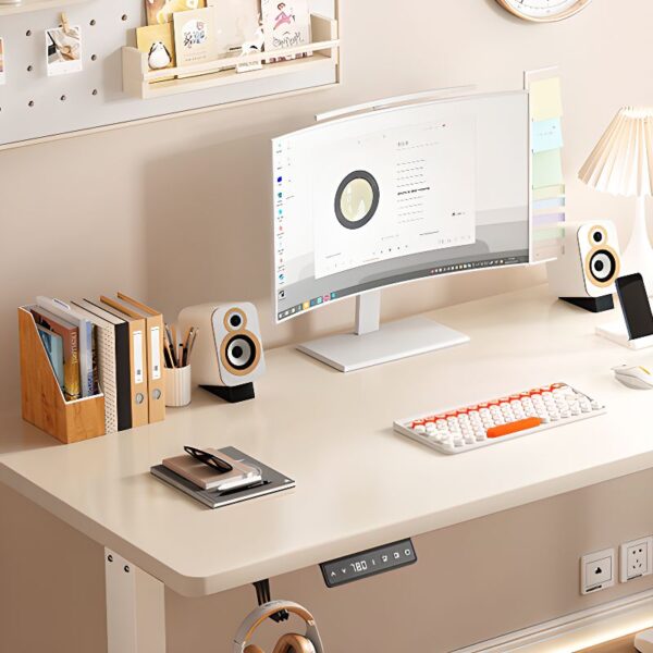 140cm Electric Adjustable Office Desk with motorized height adjustment for ergonomic comfort.