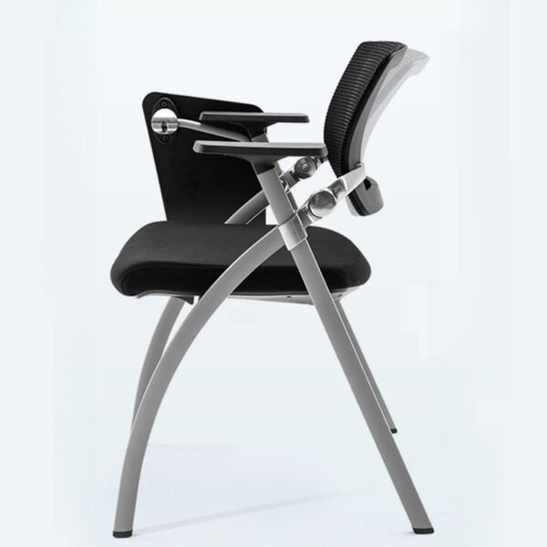 Folding Ergonomic Conference Office Chair with cushioned seat and backrest, designed for comfort and easy storage.