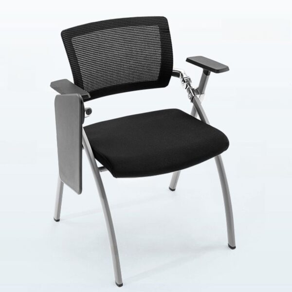 Folding Ergonomic Conference Office Chair with cushioned seat and backrest, designed for comfort and easy storage.