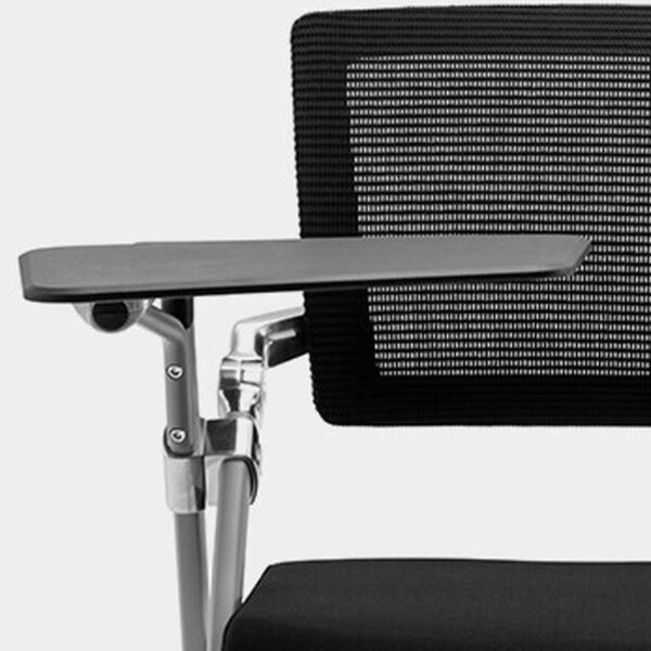 Folding Ergonomic Conference Office Chair with cushioned seat and backrest, designed for comfort and easy storage.