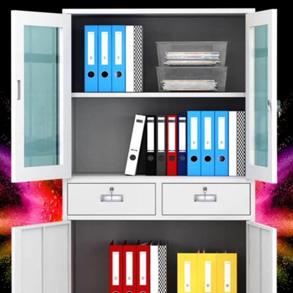 Durable Steel Office Cabinet with multiple drawers for secure storage, ideal for offices and workspaces.