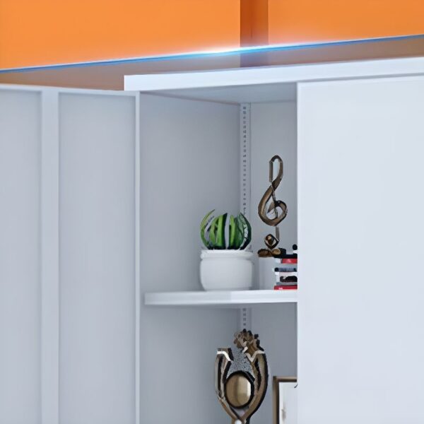 2-Steel Door Simple Office Storage Cabinet with adjustable shelves for secure, organized office storage.