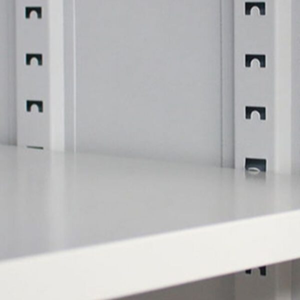 2-Glass Door Steel Storage Cabinet with transparent doors for easy access and organization of documents and supplies.