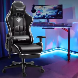 Modern Black Tilt Back Gamer Chair with ergonomic design, adjustable height, and reclining function for comfort during long sessions.