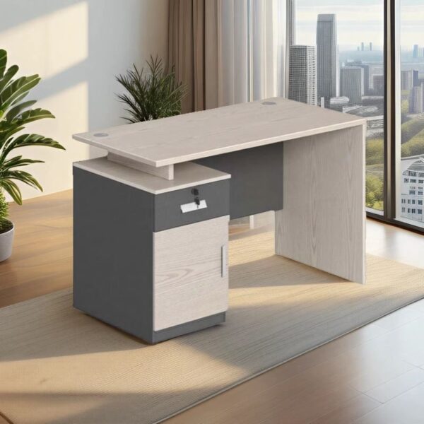 1200mm Light-Toned Wood Office Desk with spacious surface and modern minimalist design.