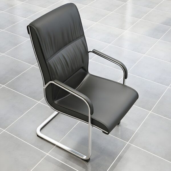 Leather Ergonomic High Back Guest Chair with plush upholstery and ergonomic design.