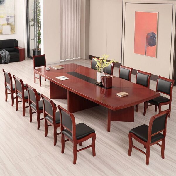 3000mm Reclaimed Wood Boardroom Table with caramel finish, perfect for large meetings and executive offices.