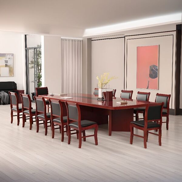 3000mm Reclaimed Wood Boardroom Table with caramel finish, perfect for large meetings and executive offices.