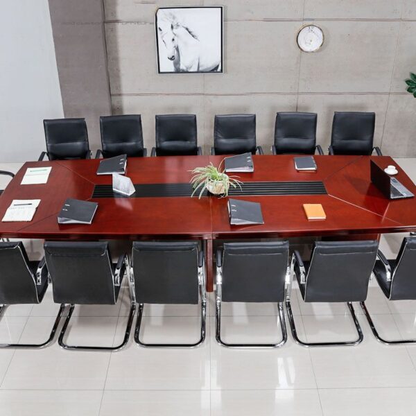 3000mm Reclaimed Wood Boardroom Table with caramel finish, perfect for large meetings and executive offices.