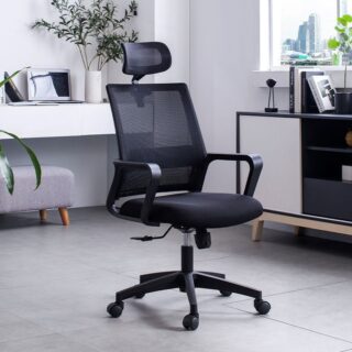 Ergonomic Swivel Mesh Home Office Seat with adjustable height and lumbar support, designed for comfort and productivity.