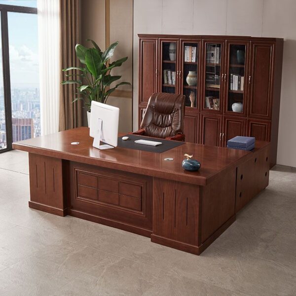 160cm Executive Wooden Office Desk with chestnut finish, spacious surface, and elegant design, perfect for modern and traditional office spaces.