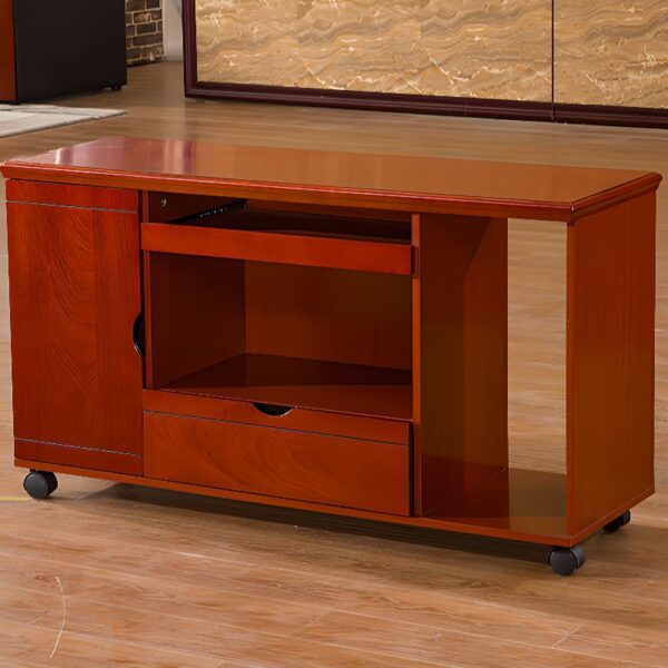 1.6 Meters Executive Mahogany Boss Desk with spacious surface and integrated storage compartments.