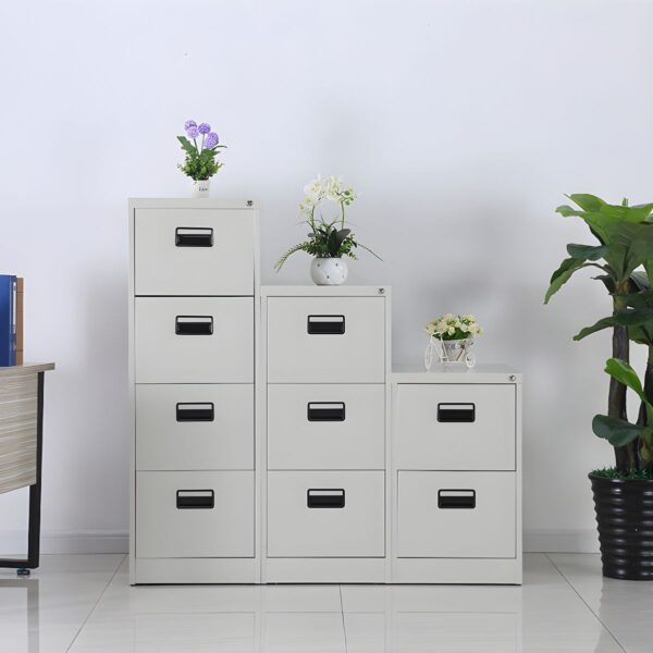 4-Drawer Simple Steel Office Cabinet with spacious drawers for secure storage and a sleek, modern design.