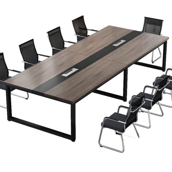 Simple Rectangle Lumber Boardroom Table with a smooth, durable surface, minimalist design, and ample space for meetings and conferences.