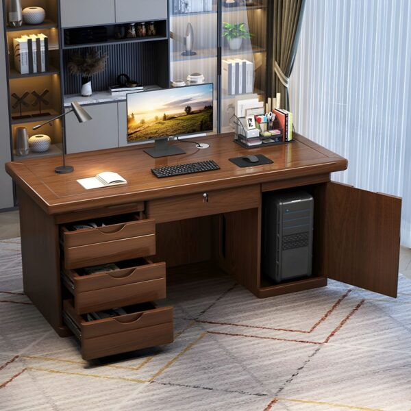 1400mm Modern Executive Computer Desk with spacious surface, built-in storage, and contemporary design for professional and home offices.