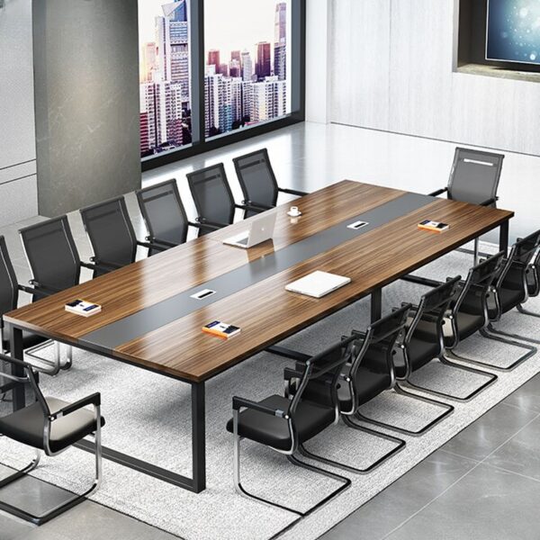 10-Seater Conference Office Table with a sleek, modern design, providing ample seating and space for meetings, presentations, and collaboration.