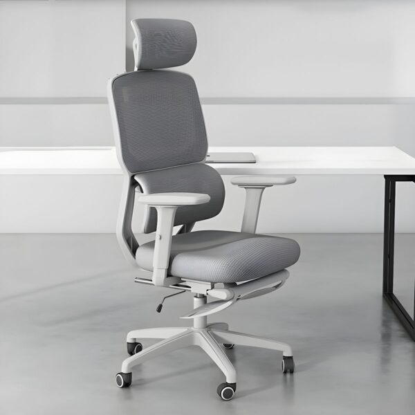 Orthopedic High Back Mesh Desk Chair with adjustable height, lumbar support, and breathable mesh fabric in an office setting.