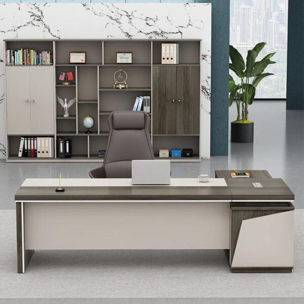 1800mm Modern L-Shape Executive Desk with spacious work surface and built-in storage, perfect for professional offices.