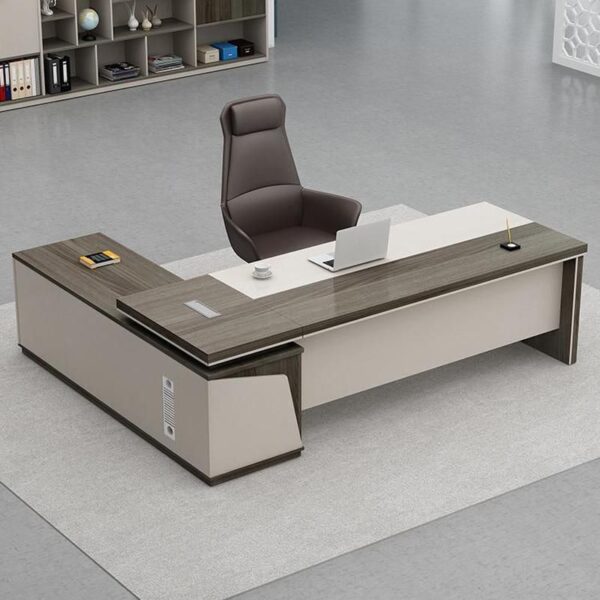 1800mm Modern L-Shape Executive Desk with spacious work surface and built-in storage, perfect for professional offices.