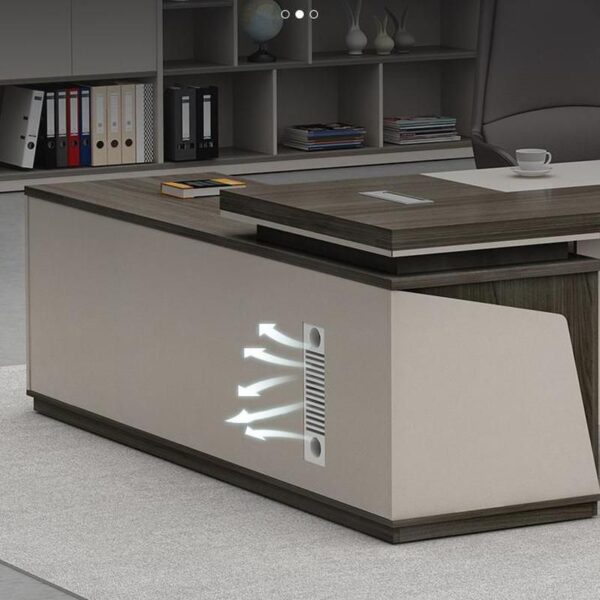 1800mm Modern L-Shape Executive Desk with spacious work surface and built-in storage, perfect for professional offices.