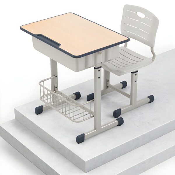 Kids Classroom Plastic Desk Chair Set with colorful design, durable plastic construction, and ergonomic features for young students.