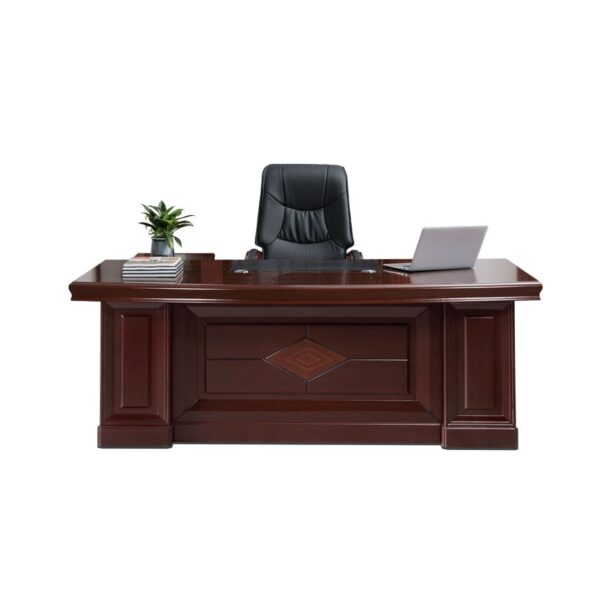 140cm Executive Mahogany Office Desk with rich finish and ample storage space, perfect for professional work environments.