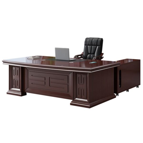 180cm Executive Mahogany Boss Table with a polished finish, spacious work surface, and elegant design, ideal for executive offices.