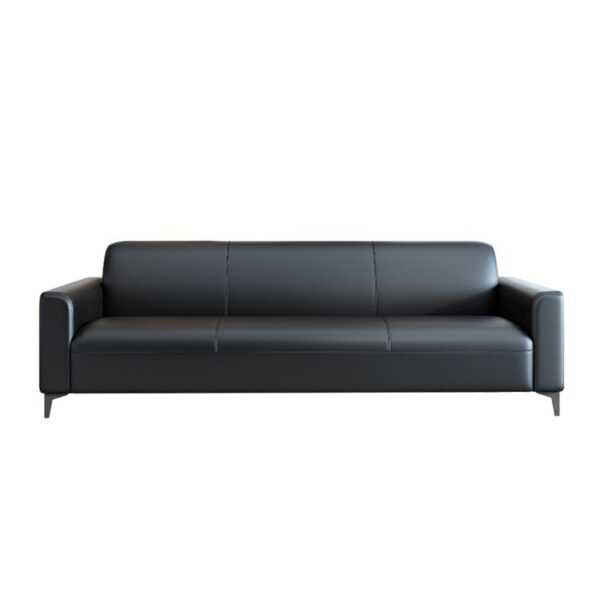 5-Seater Executive Black Leather Sofa with luxurious upholstery and spacious seating.