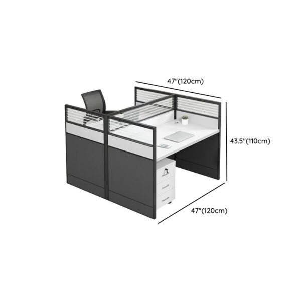 Open View 2-Way Modular White Office Workstation with ample workspace and modern design.