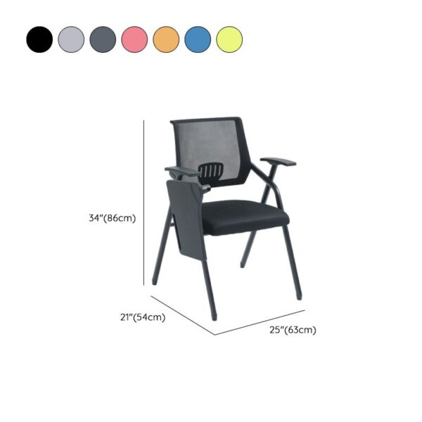 Modern Minimalist Chair with attached desk, ideal for space-saving workspaces and contemporary settings.