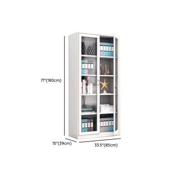 Steel 2-Full Glass Door Office Cabinet with modern design and ample storage for documents and office supplies.